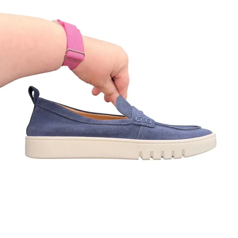 Vionic Chantel Navy Suede Penny Loafer Sneakers Women’s Size 10